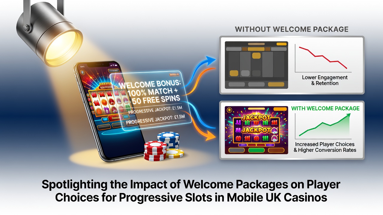 Player statistics dashboard displaying welcome bonus usage on progressive slots in UK mobile casino app